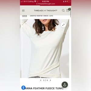 LEANNA FEATHER FLEECE TUNIC by threads 4 thought- soft like new from nordstroms